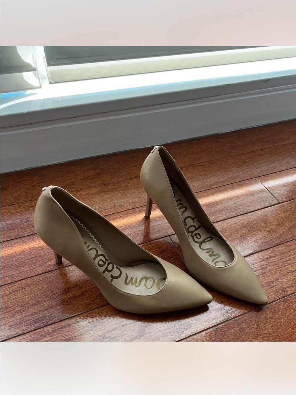 Sam Edelman Beige Pointed-Toe Pumps